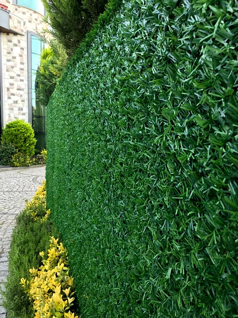 Çim çit 80x10mt tel örgülü çimenli çit yapay çit çim plastik çit çim duvar üstü çim çit panel çit üstü çim çit 80cm x 10mt Çim TEL