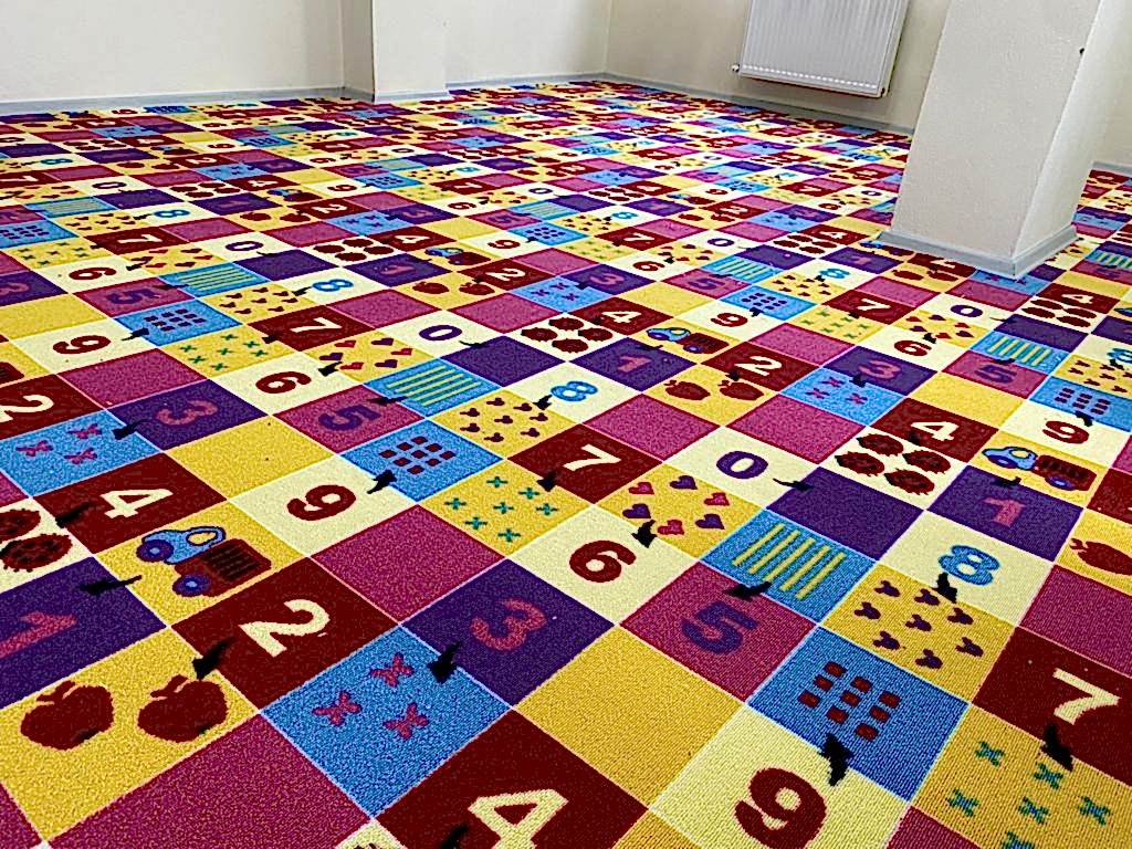 samur bukle halı 1002 Anaokulu Çocuk Odası halı zemin kaplama Samur baskılı çocuk halısı bukle çocuk halısı