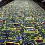 Araba Yollu Trafik desenli bukle halı