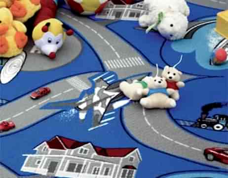 Samur Bukle Çocuk halısı Mavi 1003 Duvarda duvara anaokulu kreş halıları