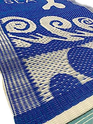 Mavi Plastik Plaj Hasırı