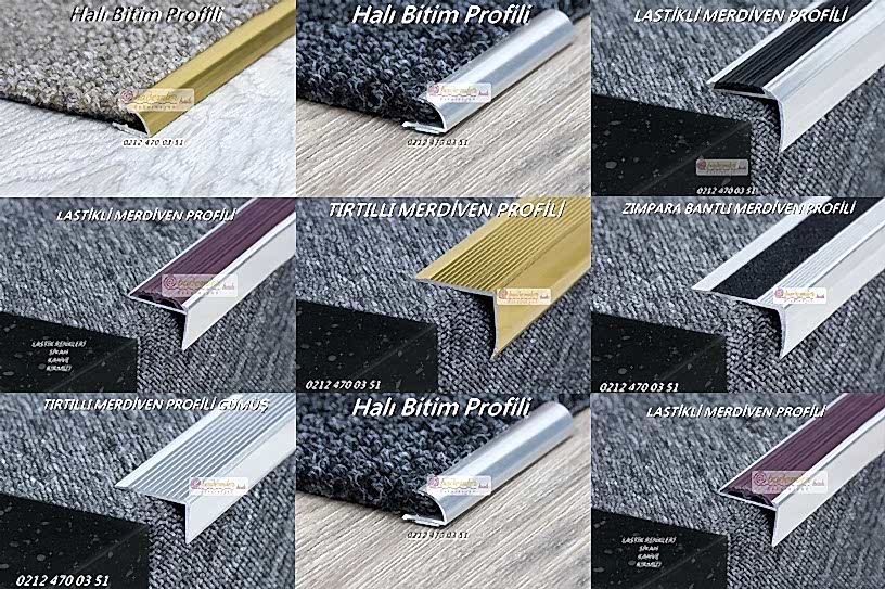 Merdiven Halı Profili Merdiven köşe L Profil Halı Profili Aluminyum Merdiven Köşe L Halı Profili toptan profili istanbul halıflex profili istoç toptan