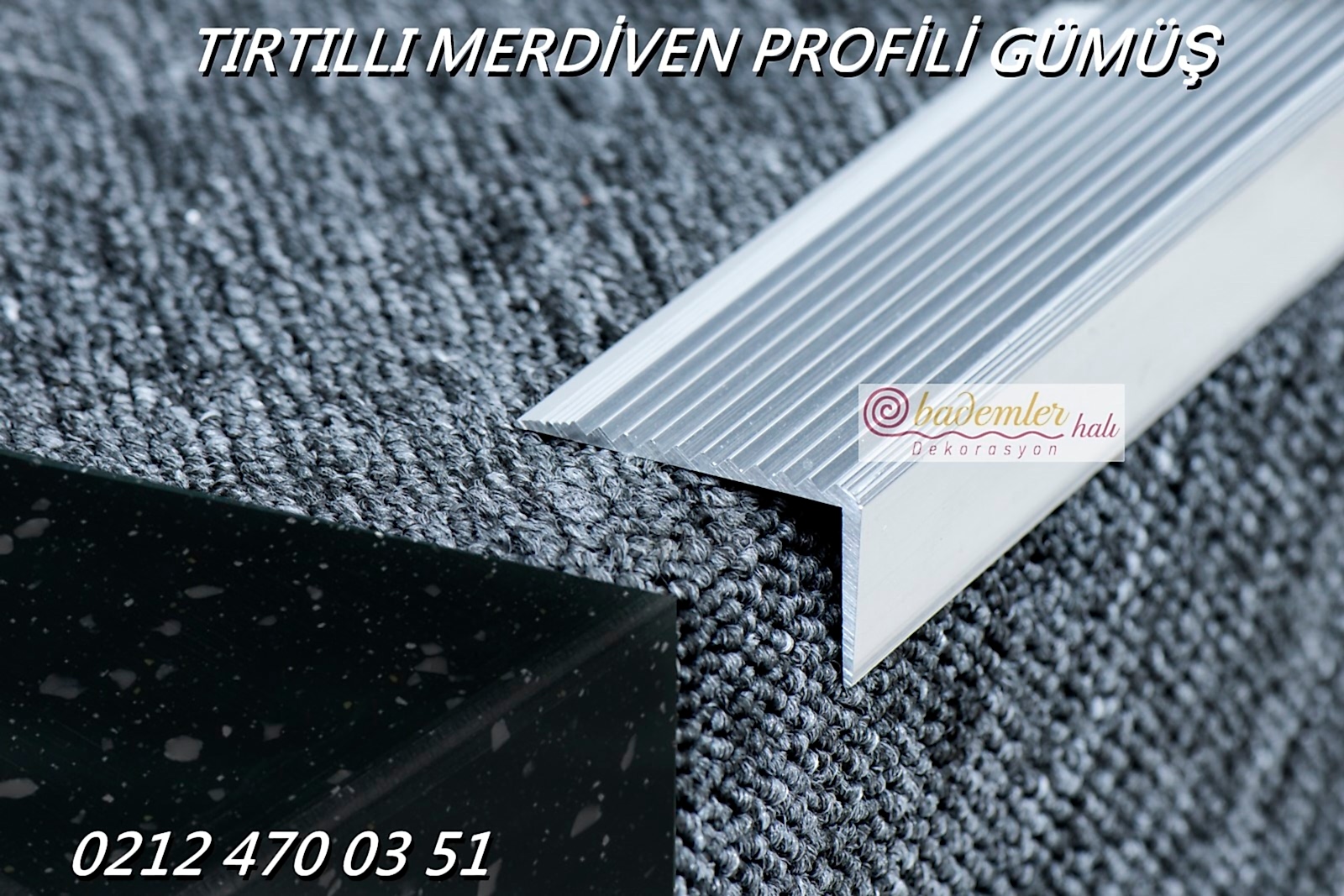 Merdiven Halı Profili Merdiven Köşe Profili Tırtıllı merdiven profili köşebent L Profil merdiven halı profilleri köşe profil gümüş ve sarı renk aluminyum