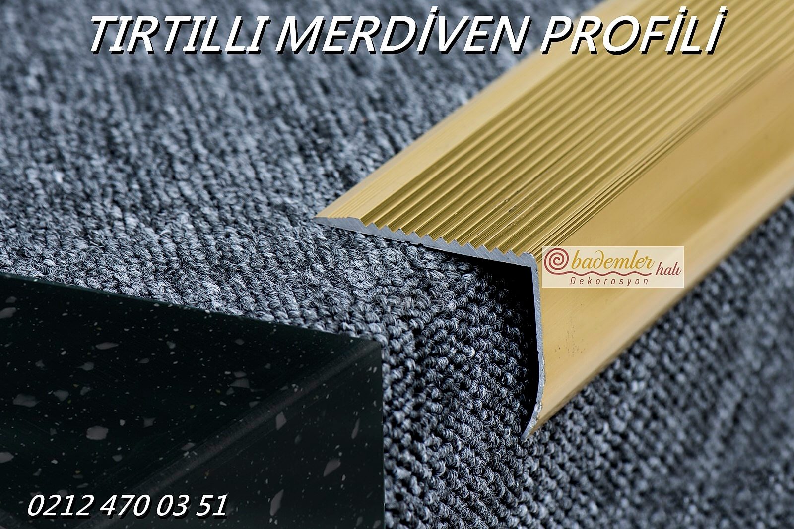 Merdiven Halı Profili Merdiven Köşe Profili Tırtıllı merdiven profili köşebent L Profil merdiven halı profilleri köşe profil gümüş ve sarı renk aluminyum