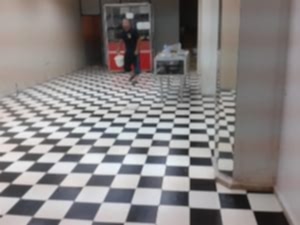 Siyah Beyaz Kareli Mineflo pvc yer döşeme