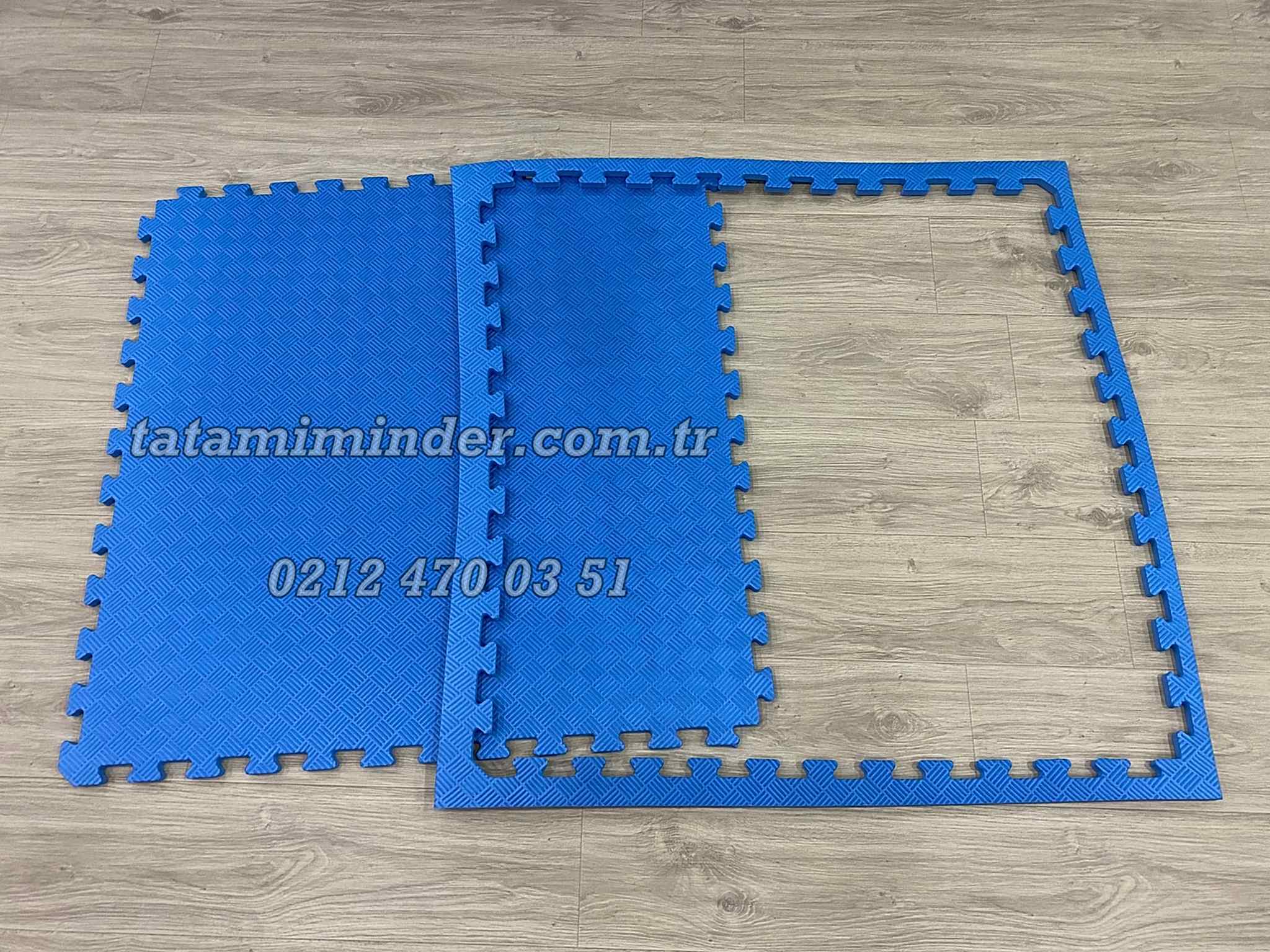 Mavi Tatami Minder 13mm Eva Tatami Zemin Kaplama Mavi 50 x 50 13mm Tatami Minder Anaokulu Kreş Okul Spor Salonu Yoga salonu zemin kaplama eva tatami Mavi