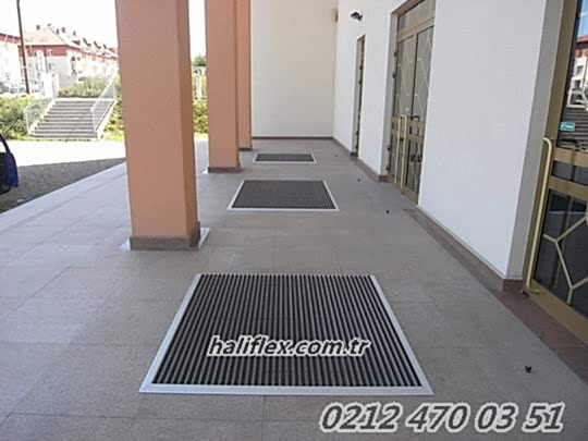 Alüminyum Çerçeveli Paspas Kauçuk ve Halı Yüzeyli